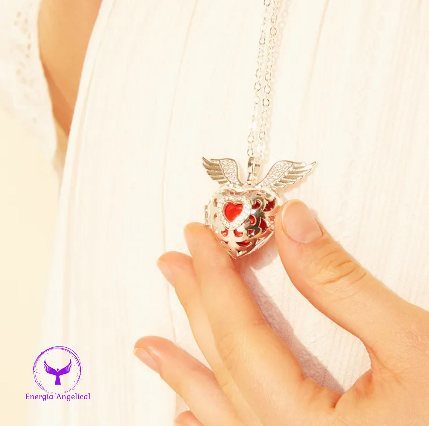 Llamador de ángeles corazón de ángel