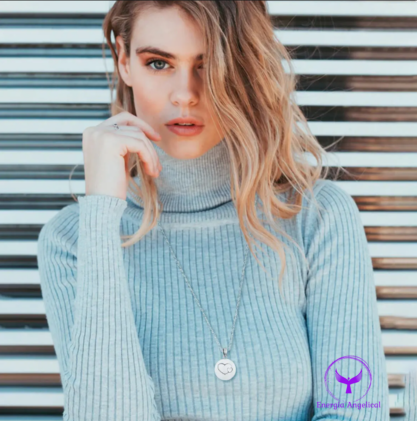 Llamador de ángeles dos corazones